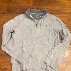 Luxury Jersey Polo Ralph Lauren Men’s Gray quarter Zip Pullover Sweater